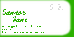 sandor hant business card